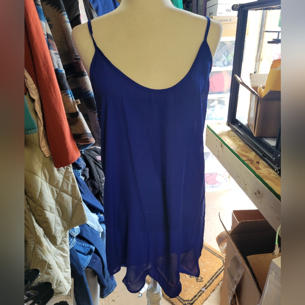 Three Eighty Two NWOT Blue‎ Slip Dress Size Large